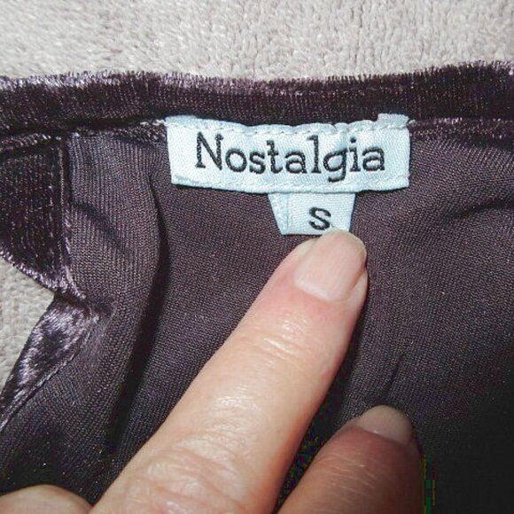 Vtg Velvet Kimono Size S Crochet Bell Sleeves Witchy Fairy Grunge Vamp Y2K 90s - Picture 5 of 11